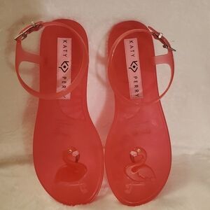Katy Perry Pink Jelly Sandals Shoes Flamingo 9